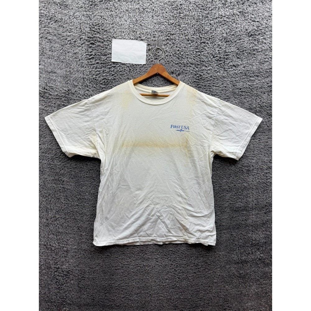 Vintage 1990s First USA Nascar Visa Credit Card Souvenir T-Shirt White Size XL